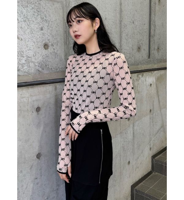 MURUA「フロッキーモノグラムシアートップス」|Tシャツ・カットソー|