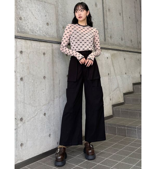 MURUA「フロッキーモノグラムシアートップス」|Tシャツ・カットソー|