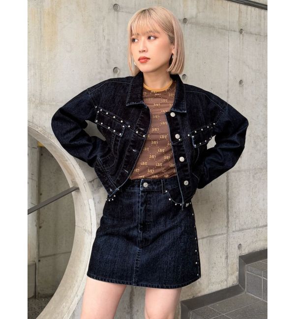 MURUA「フロッキーモノグラムシアートップス」|Tシャツ・カットソー|