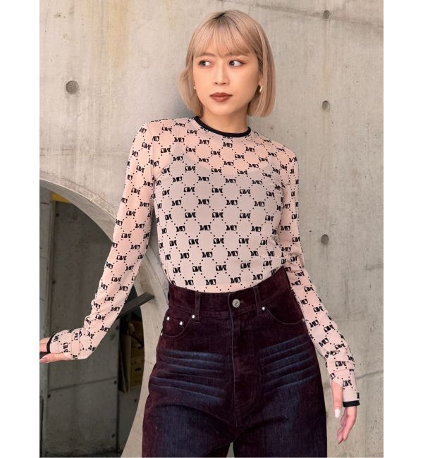 MURUA「フロッキーモノグラムシアートップス」|Tシャツ・カットソー|