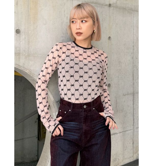 MURUA「フロッキーモノグラムシアートップス」|Tシャツ・カットソー|