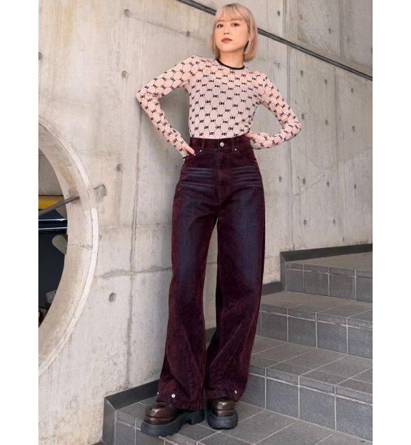 MURUA「フロッキーモノグラムシアートップス」|Tシャツ・カットソー|