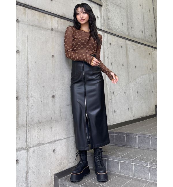 MURUA「フロッキーモノグラムシアートップス」|Tシャツ・カットソー|