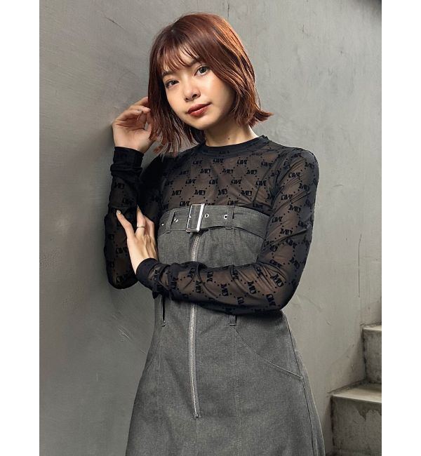 MURUA「フロッキーモノグラムシアートップス」|Tシャツ・カットソー|