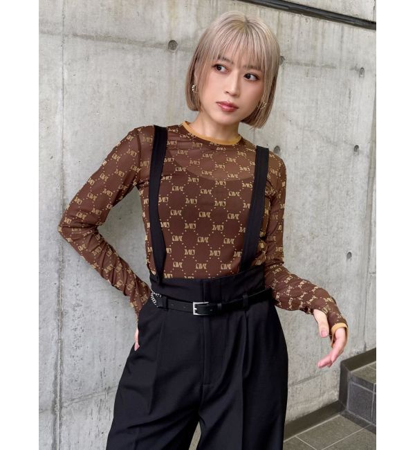 MURUA「フロッキーモノグラムシアートップス」|Tシャツ・カットソー|