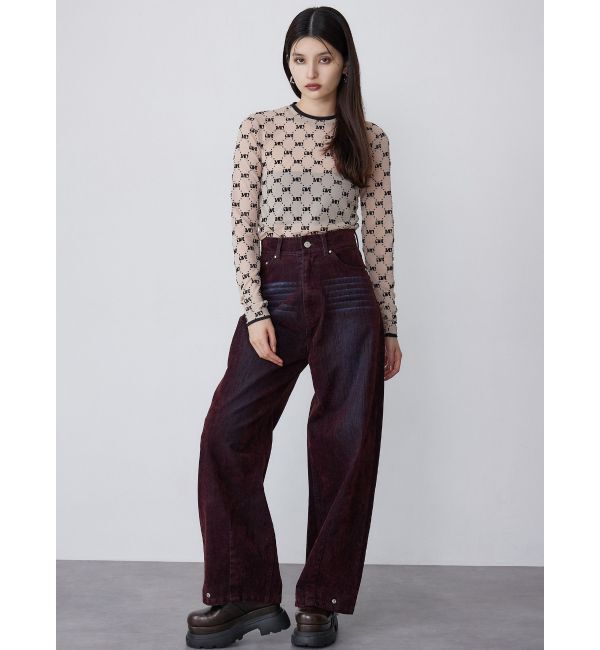 MURUA「フロッキーモノグラムシアートップス」|Tシャツ・カットソー|