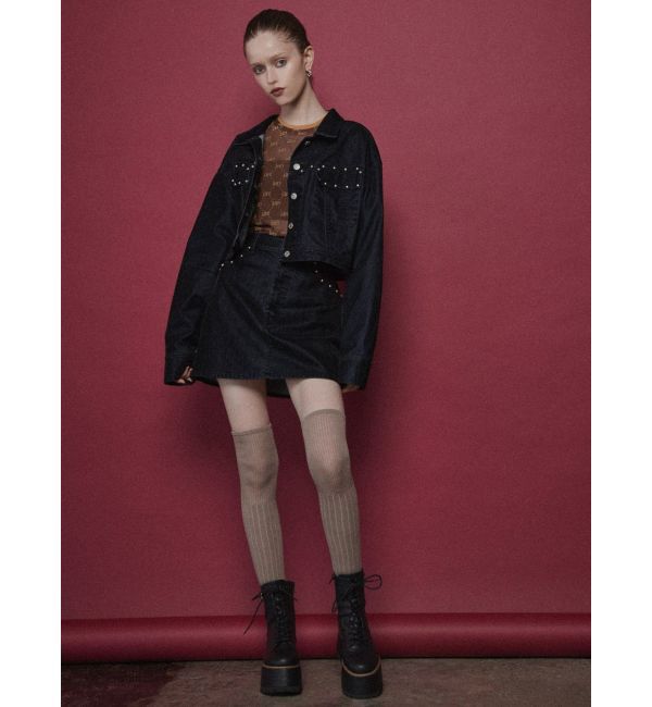 MURUA「フロッキーモノグラムシアートップス」|Tシャツ・カットソー|