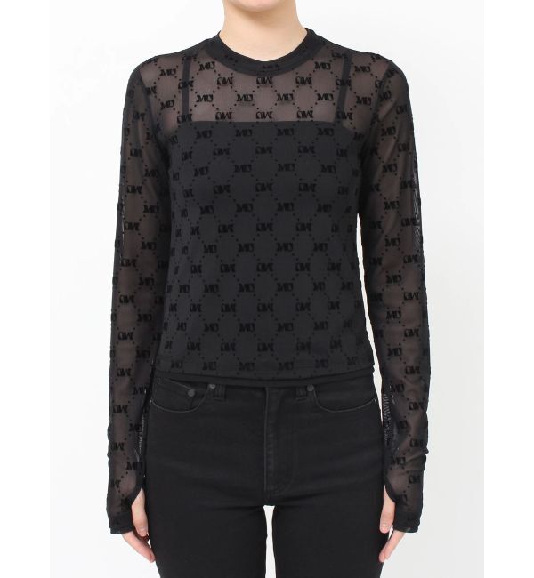 MURUA「フロッキーモノグラムシアートップス」|Tシャツ・カットソー|