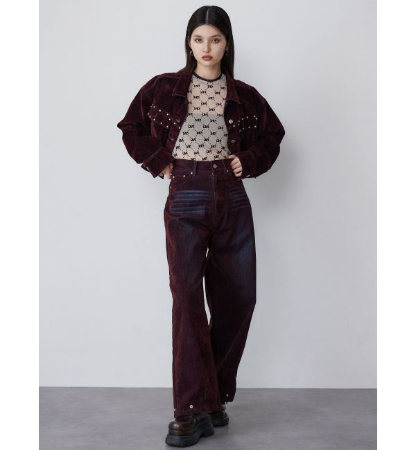 MURUA「フロッキーモノグラムシアートップス」|Tシャツ・カットソー|