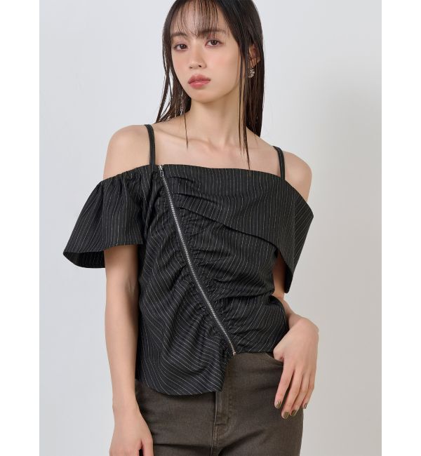 MURUA「オフショルシャーリングシャツ」|シャツ・ブラウス|ブラック