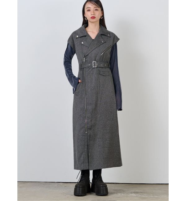 MURUA「ライダースライクジャンスカ」|ワンピース|グレー