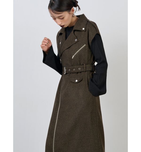 MURUA「ライダースライクジャンスカ」|ワンピース|カーキ