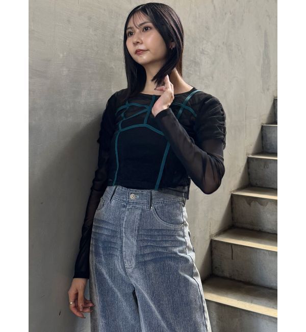 MURUA「コードビスチェデザインレイヤードトップス」|Tシャツ・カットソー|