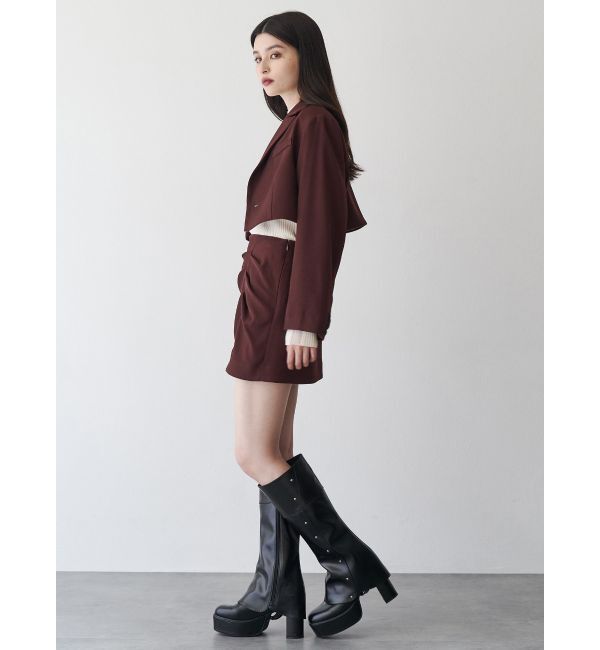 MURUA「タックドレープミニスカート【セットアップ着用可】」|スカート|