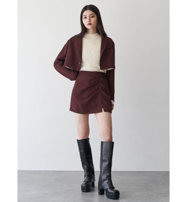 MURUA「タックドレープミニスカート【セットアップ着用可】」|スカート|