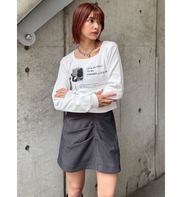 MURUA「タックドレープミニスカート【セットアップ着用可】」|スカート|