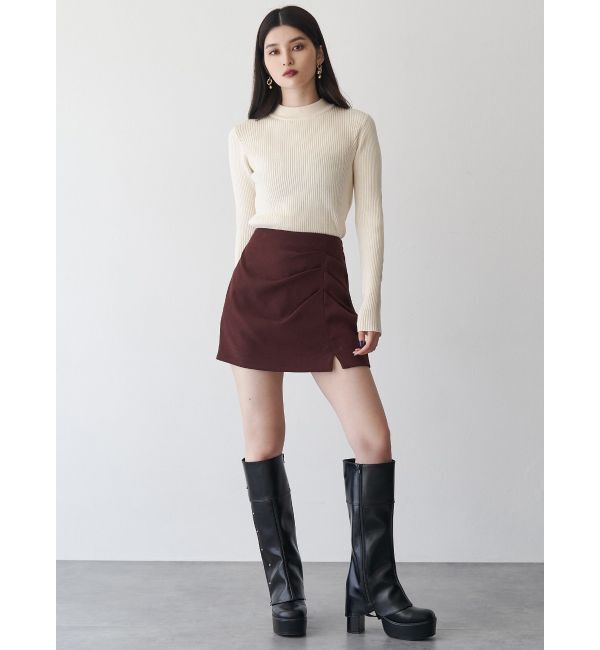MURUA「タックドレープミニスカート【セットアップ着用可】」|スカート|