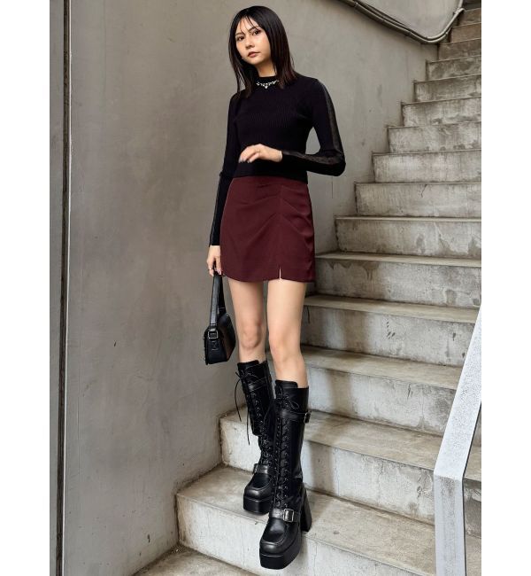 MURUA「タックドレープミニスカート【セットアップ着用可】」|スカート|