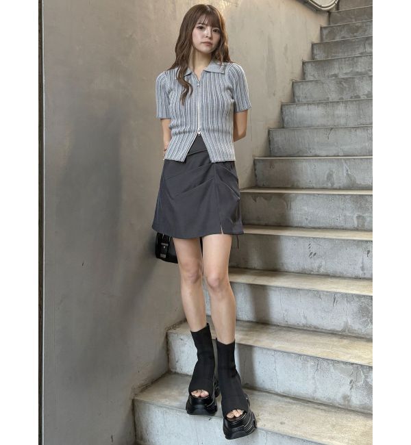 MURUA「タックドレープミニスカート【セットアップ着用可】」|スカート|