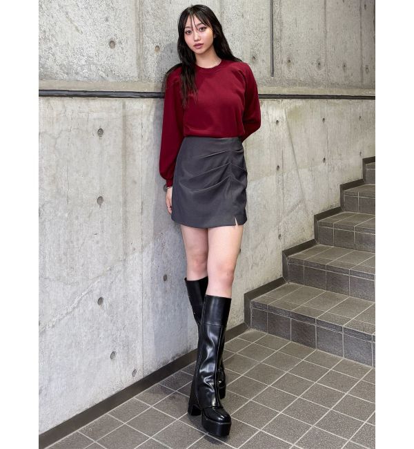 MURUA「タックドレープミニスカート【セットアップ着用可】」|スカート|