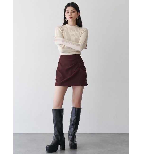 MURUA「タックドレープミニスカート【セットアップ着用可】」|スカート|