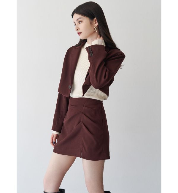 MURUA「タックドレープミニスカート【セットアップ着用可】」|スカート|