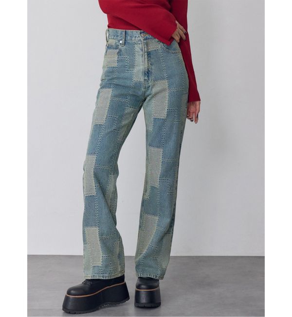 MURUA「パッチワークフレアデニム」|デニム|