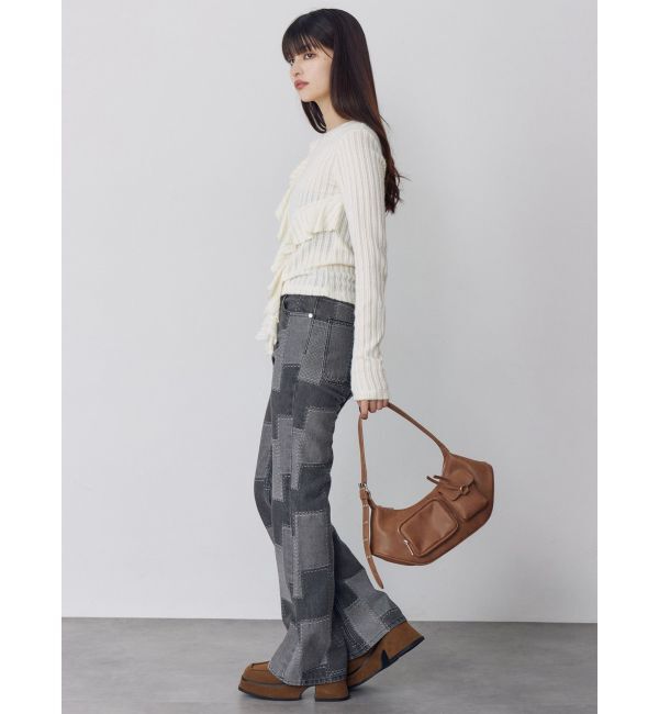 MURUA「パッチワークフレアデニム」|デニム|
