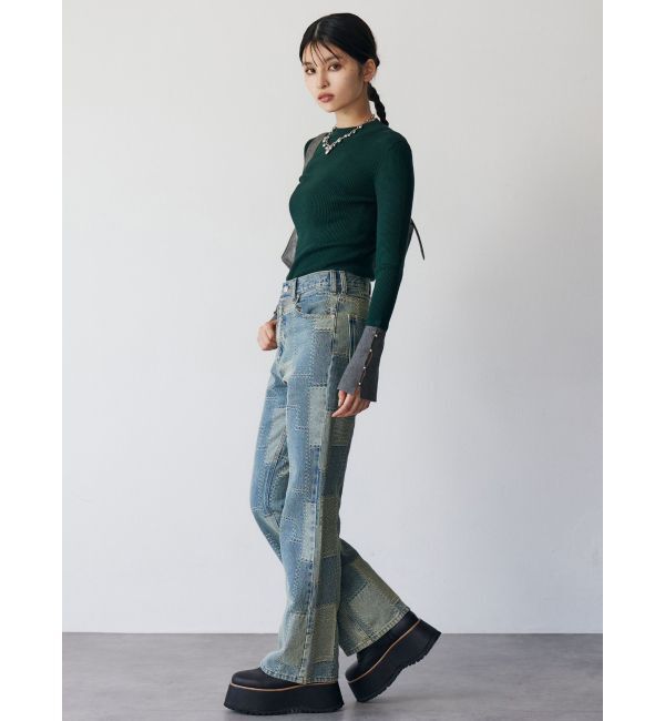 MURUA「パッチワークフレアデニム」|デニム|