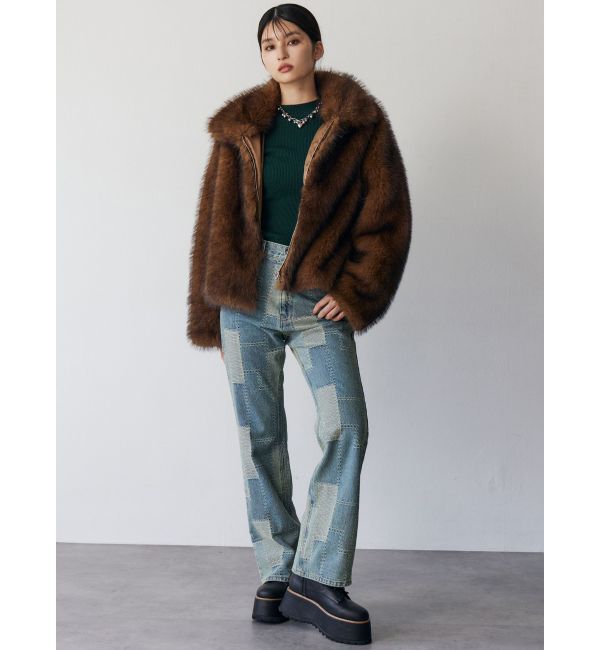 MURUA「パッチワークフレアデニム」|デニム|