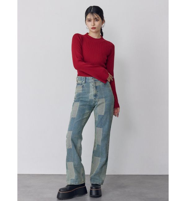 MURUA「パッチワークフレアデニム」|デニム|