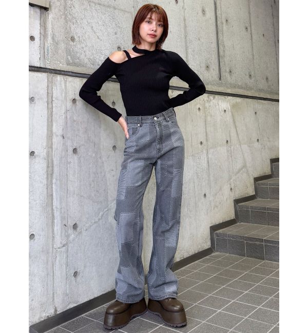 MURUA「パッチワークフレアデニム」|デニム|