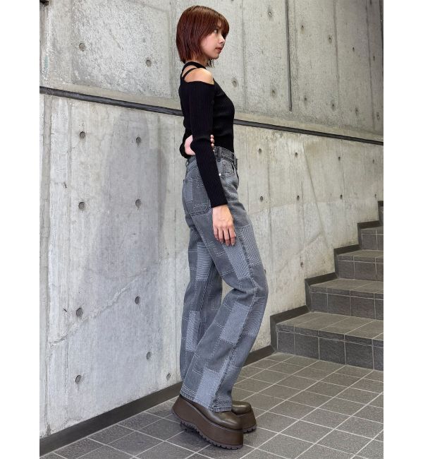 MURUA「パッチワークフレアデニム」|デニム|