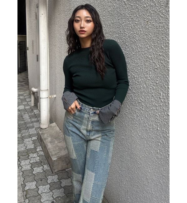 MURUA「パッチワークフレアデニム」|デニム|