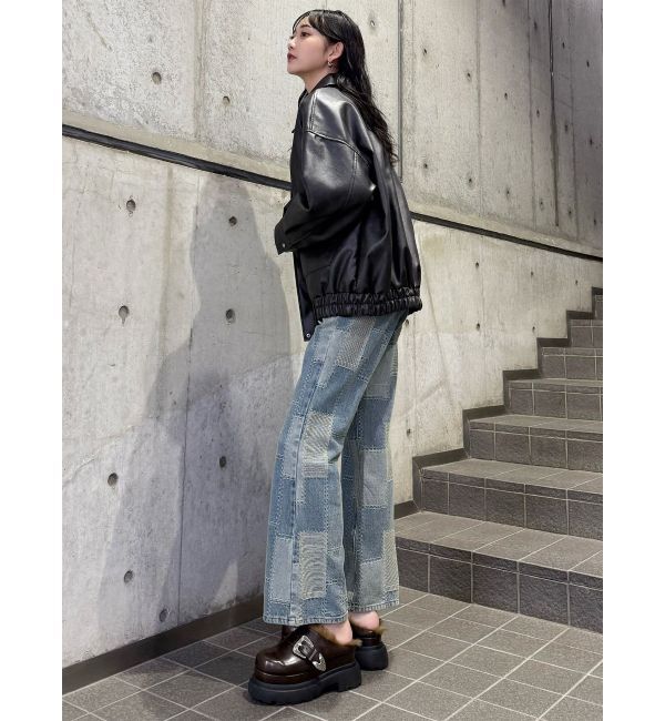 MURUA「パッチワークフレアデニム」|デニム|