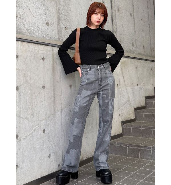 MURUA「パッチワークフレアデニム」|デニム|