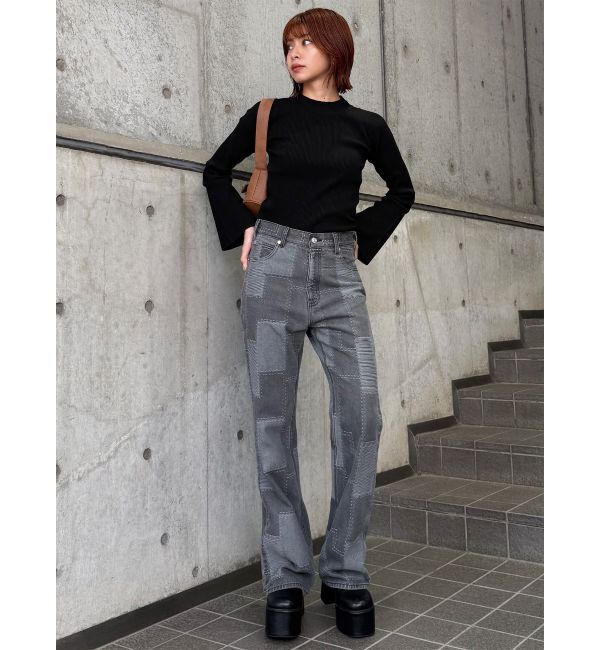 MURUA「パッチワークフレアデニム」|デニム|