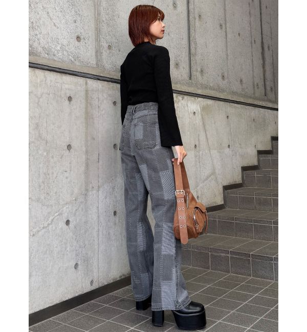 MURUA「パッチワークフレアデニム」|デニム|