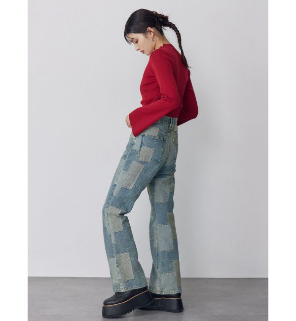 MURUA「パッチワークフレアデニム」|デニム|