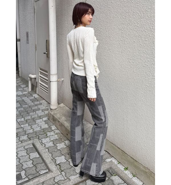 MURUA「パッチワークフレアデニム」|デニム|