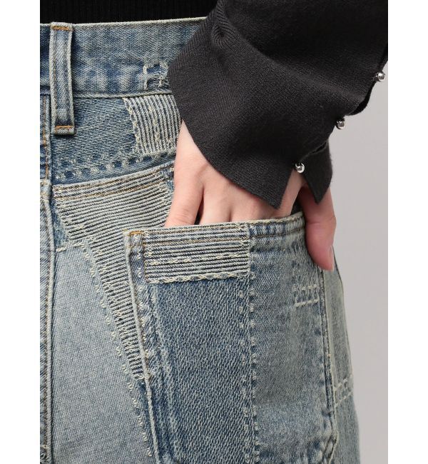 MURUA「パッチワークフレアデニム」|デニム|