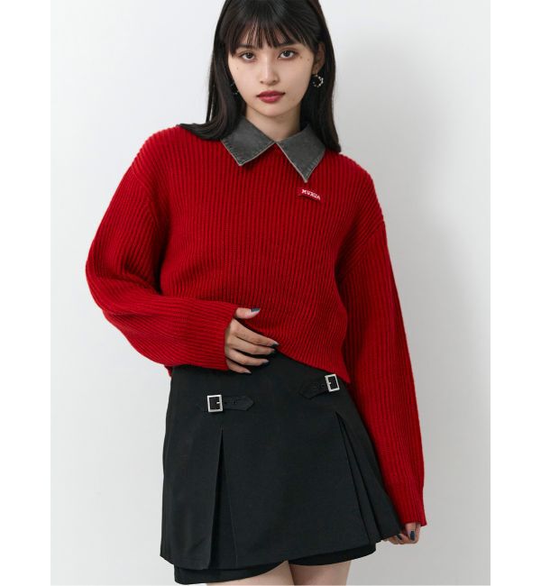 MURUA「デザインカラーニット」|ニット・セーター|レッド