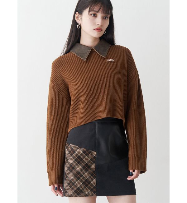 MURUA「デザインカラーニット」|ニット・セーター|ブラウン