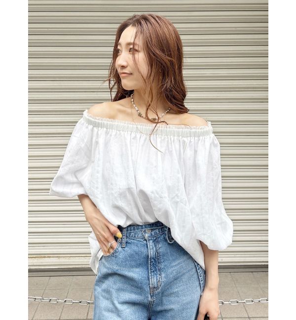 Ungrid「オフショルラメドビーハーフスリーブブラウス」|シャツ・ブラウス|