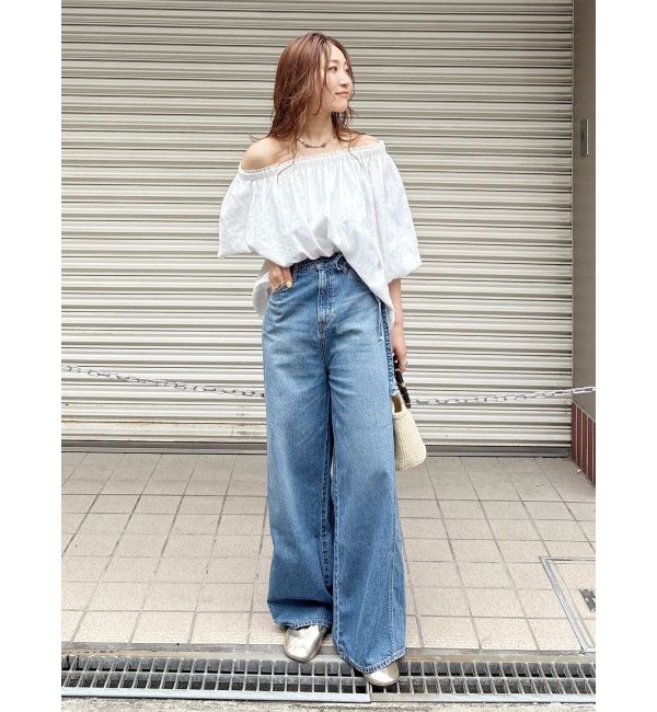 Ungrid「オフショルラメドビーハーフスリーブブラウス」|シャツ・ブラウス|