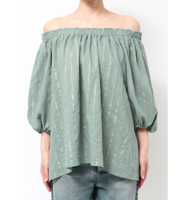 Ungrid「オフショルラメドビーハーフスリーブブラウス」|シャツ・ブラウス|