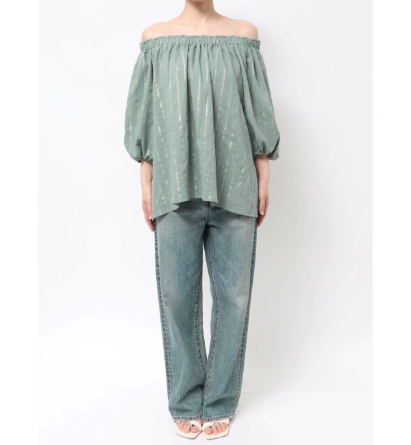 Ungrid「オフショルラメドビーハーフスリーブブラウス」|シャツ・ブラウス|