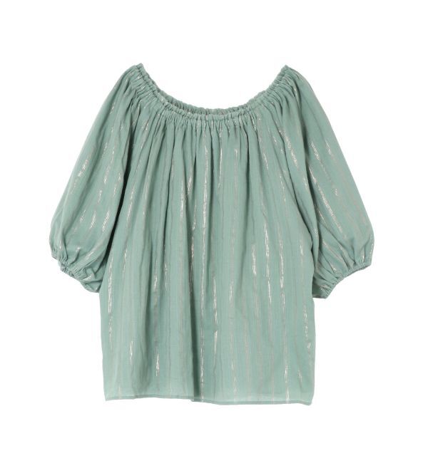 Ungrid「オフショルラメドビーハーフスリーブブラウス」|シャツ・ブラウス|