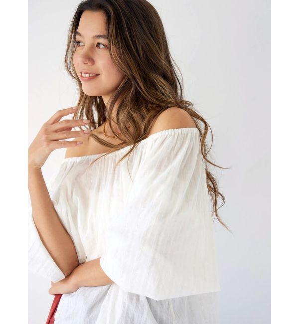 Ungrid「オフショルラメドビーハーフスリーブブラウス」|シャツ・ブラウス|