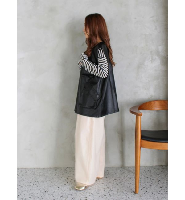 Ungrid「フェイクレザーベスト」|ダウンベスト・ベスト|